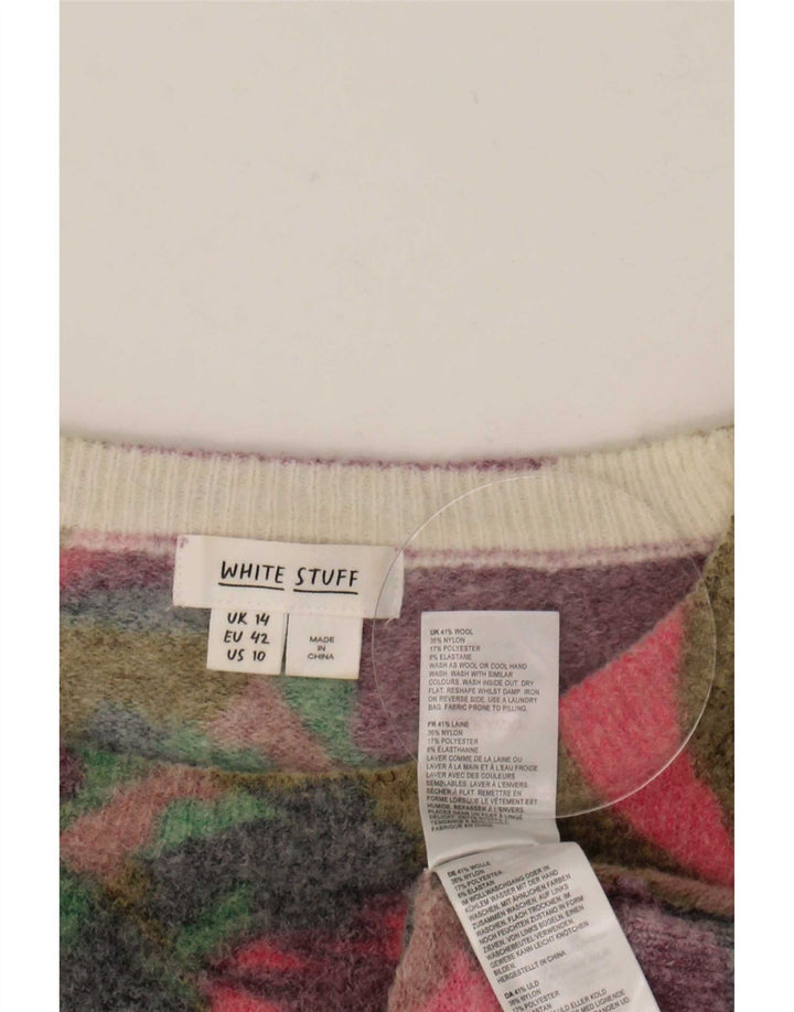 White Stuff Womens Boat Neck Jumper Sweater UK 14 Large Multicolored