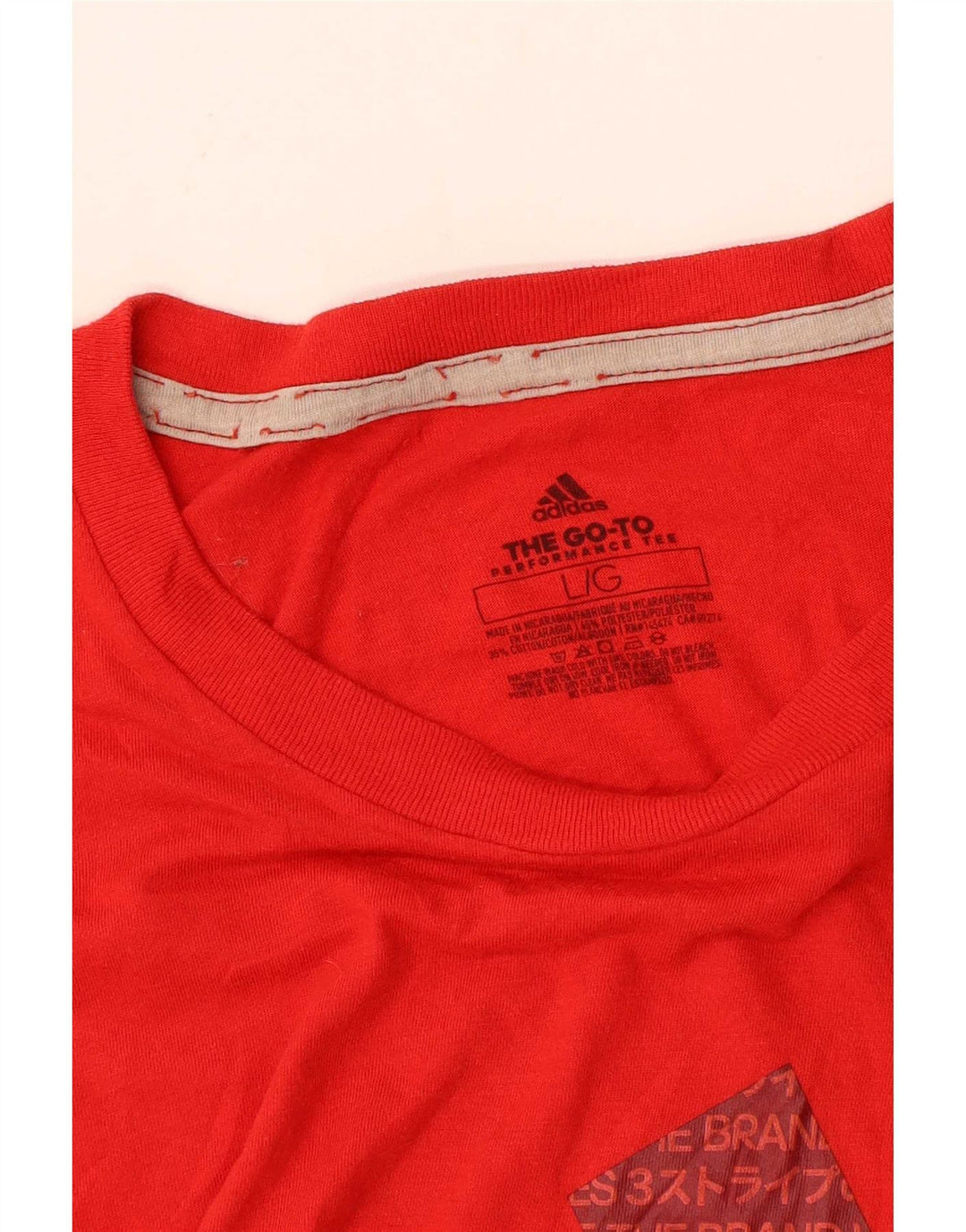 Adidas Mens Climalite Graphic Camiseta Top Grande Poliéster Rojo