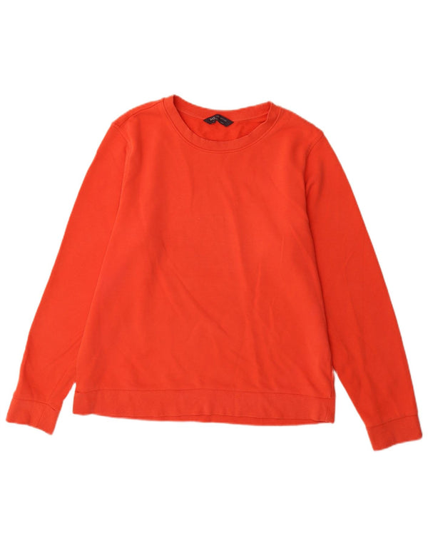 Felpa da donna Marks & Spencer Jumper UK 14 Large Orange Cotton