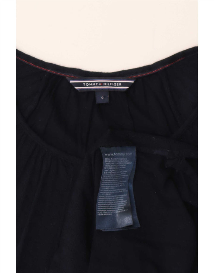 Tommy Hilfiger Womens Top Long Sleeve US 6 Medium Navy Blue Viscose