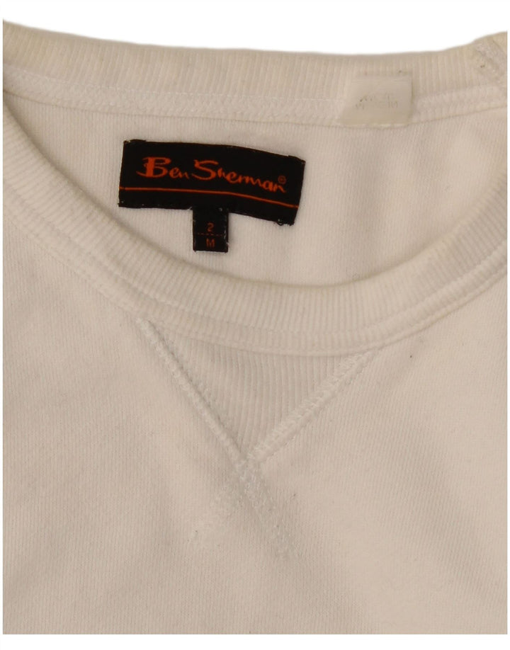 Мужской свитшот с рисунком Ben Sherman, джемпер среднего размера, белый хлопок, хлопок