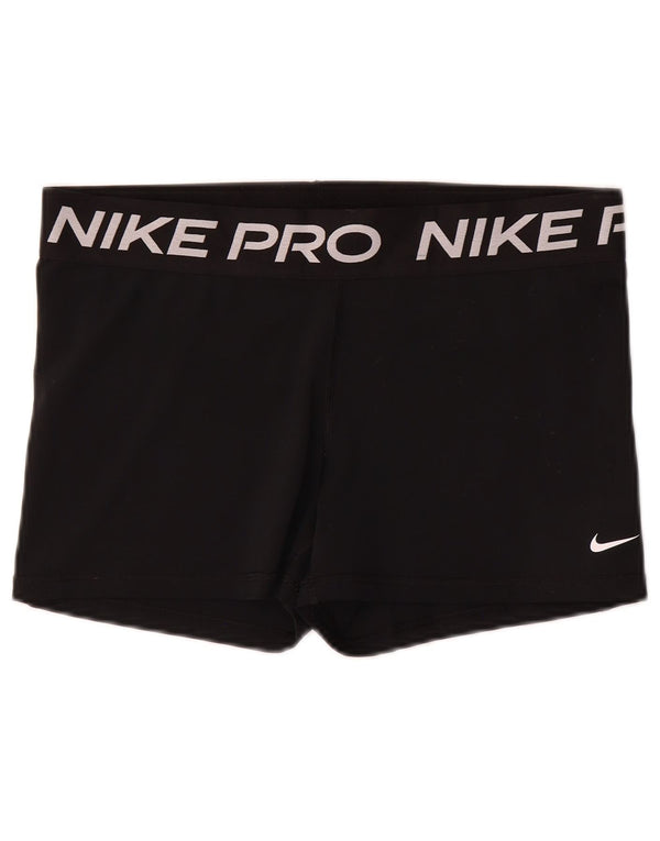 Nike Damen Dri Fit Graphic Sport Shorts UK 18 XL Schwarz Polyester