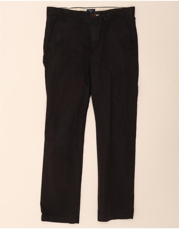Pantaloni chino da uomo con vestibilità regolare e dritta Gant W32 L32 in cotone nero
