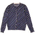 Marks & Spencer Womens Crop Cardigan Sweater UK 14 Medium Blue Geometric