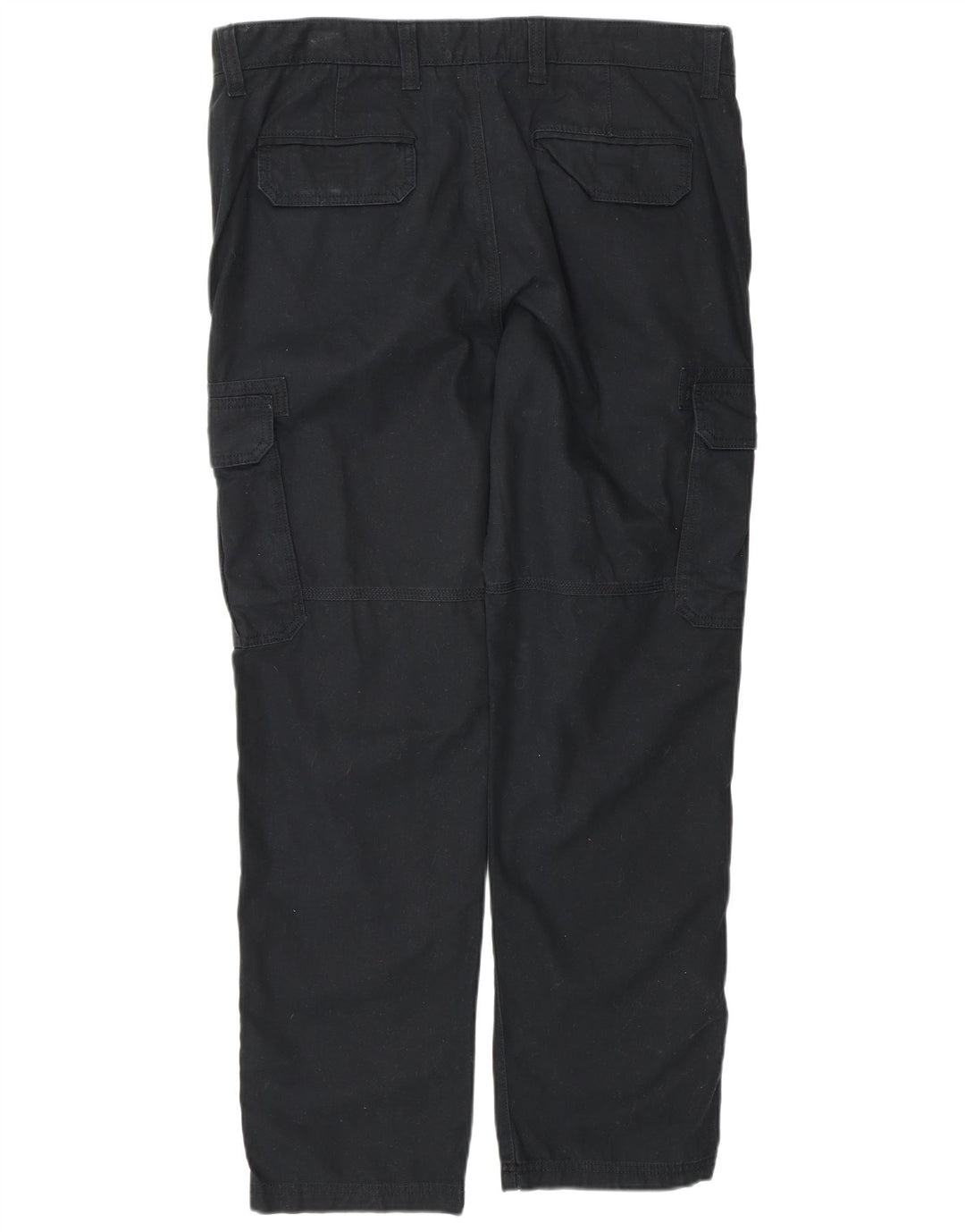 Marks & Spencer Mens Straight Cargo Trousers W38 L31 Black Cotton