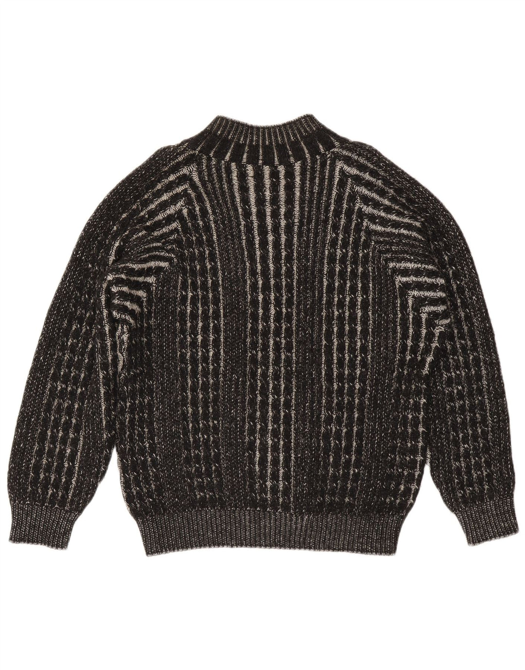 Pitti Mens V-Neck Jumper Sweater Large Black Geometric