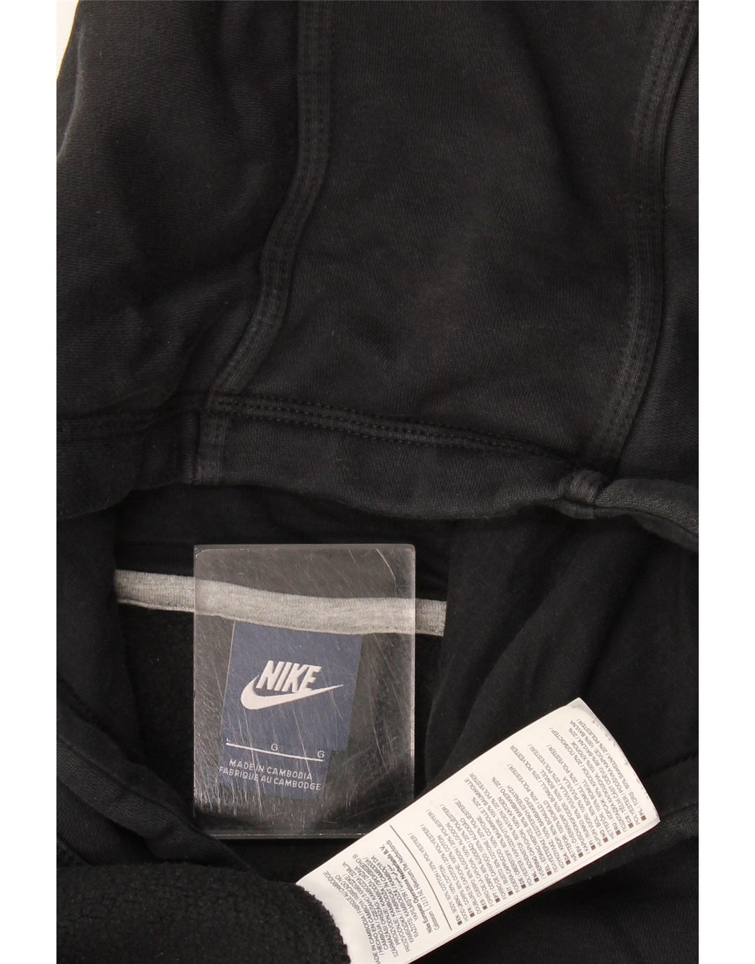 Nike Mens Hoodie Jumper Large Black Cotton