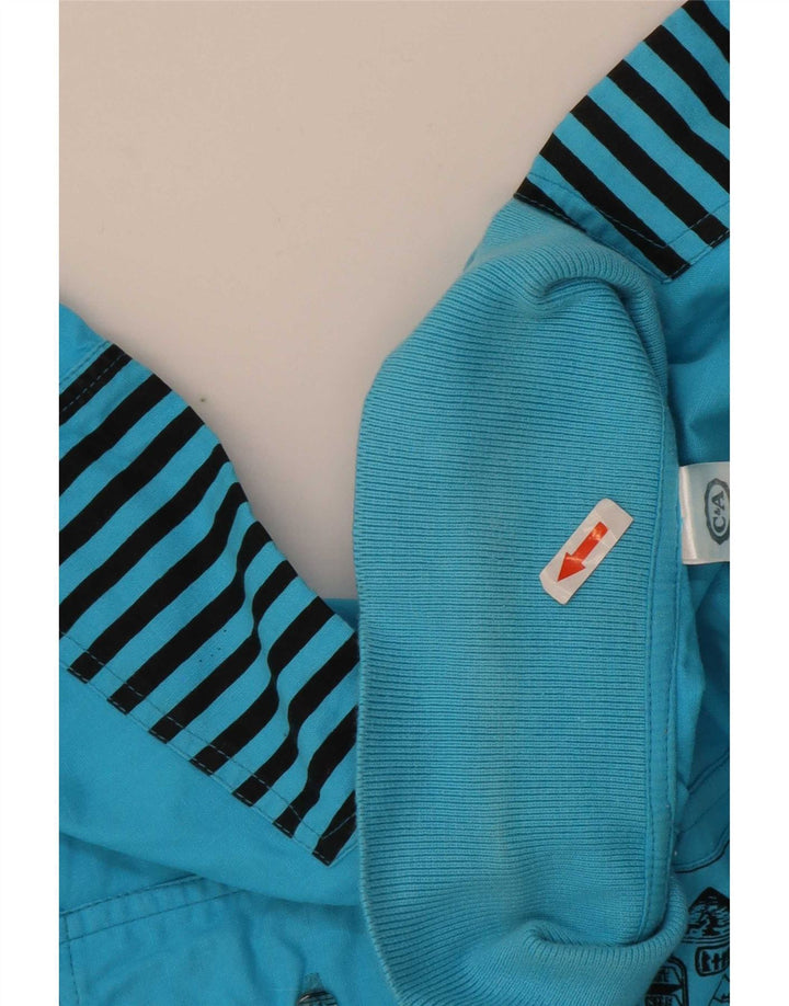 C&A Camicia pullover a maniche corte da uomo grande in cotone blu