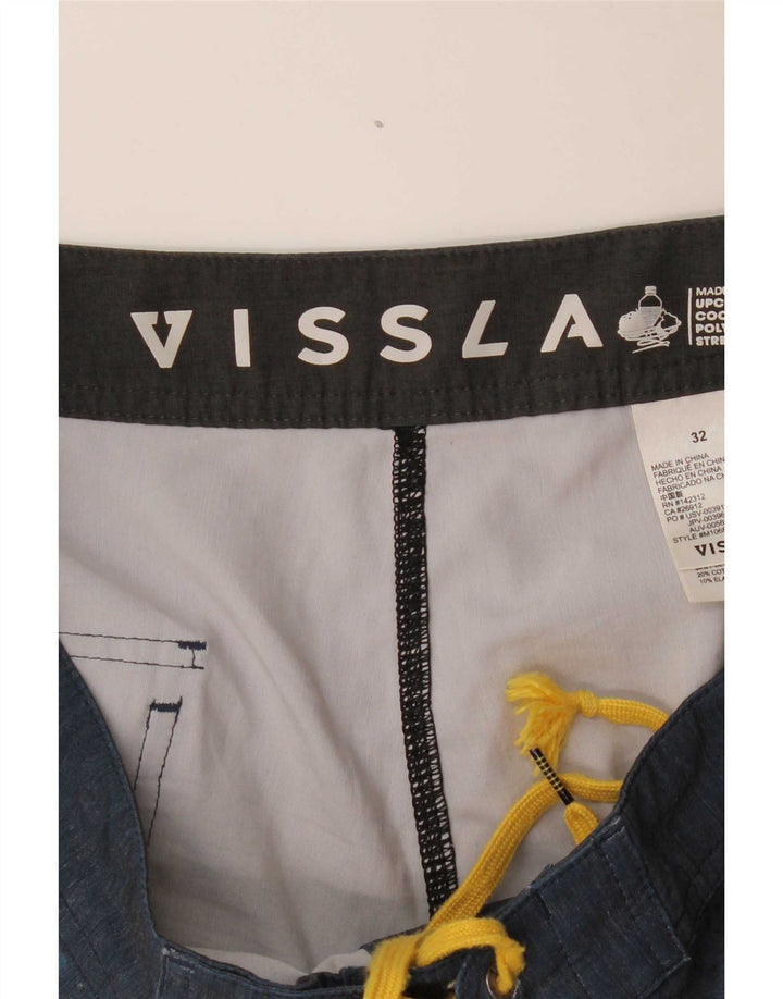 Vissla Mens Swimming Shorts Medium Multicoloured Striped Cotton Beach