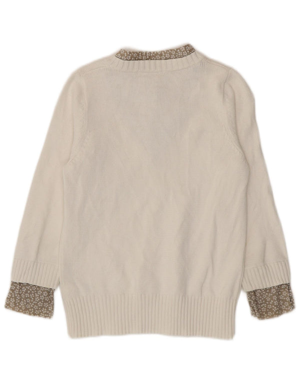 Marks & Spencer Dame V-hals sweater UK 10 Small White Floral