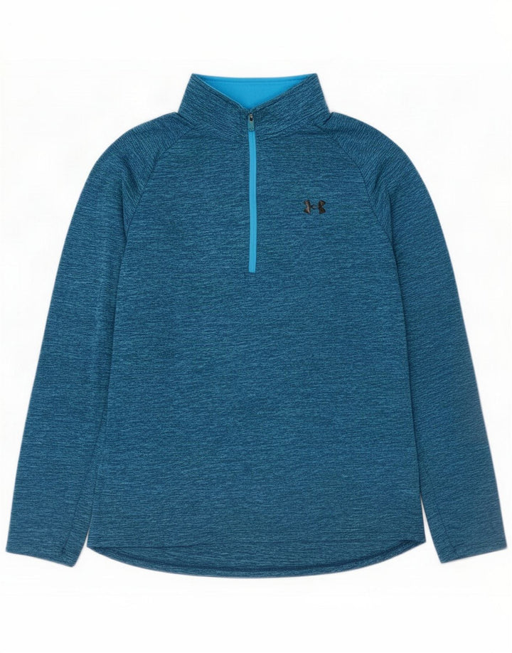 Under Armour Haut de survêtement à col zippé pour homme Large Bleu Flecked