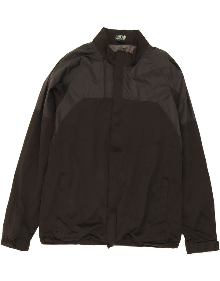 IZOD Mens Windbreaker Jacket UK 40 Large Black Polyester Vintage Izod and Second-Hand Izod from Messina Hembry 