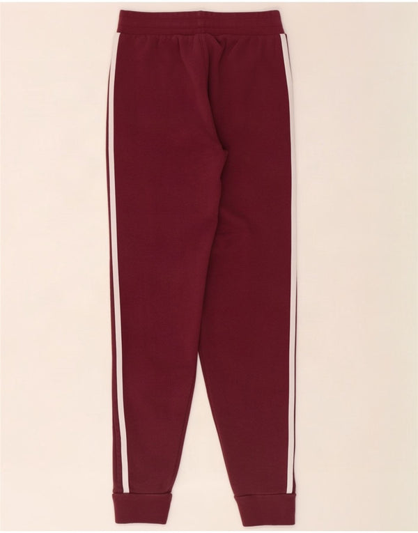 Adidas Womens Tracksuit Trousers Joggers UK 4 XS Burgundy Cotton