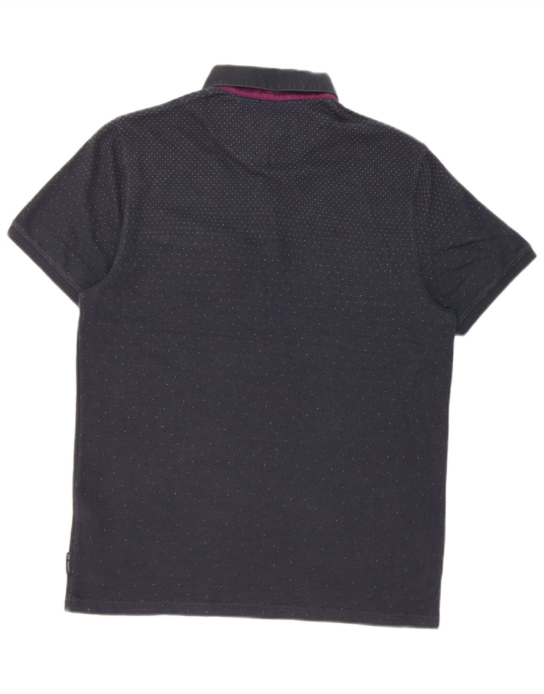 Ted Baker Mens Polo Shirt Size 3 Medium Navy Blue Spotted Cotton