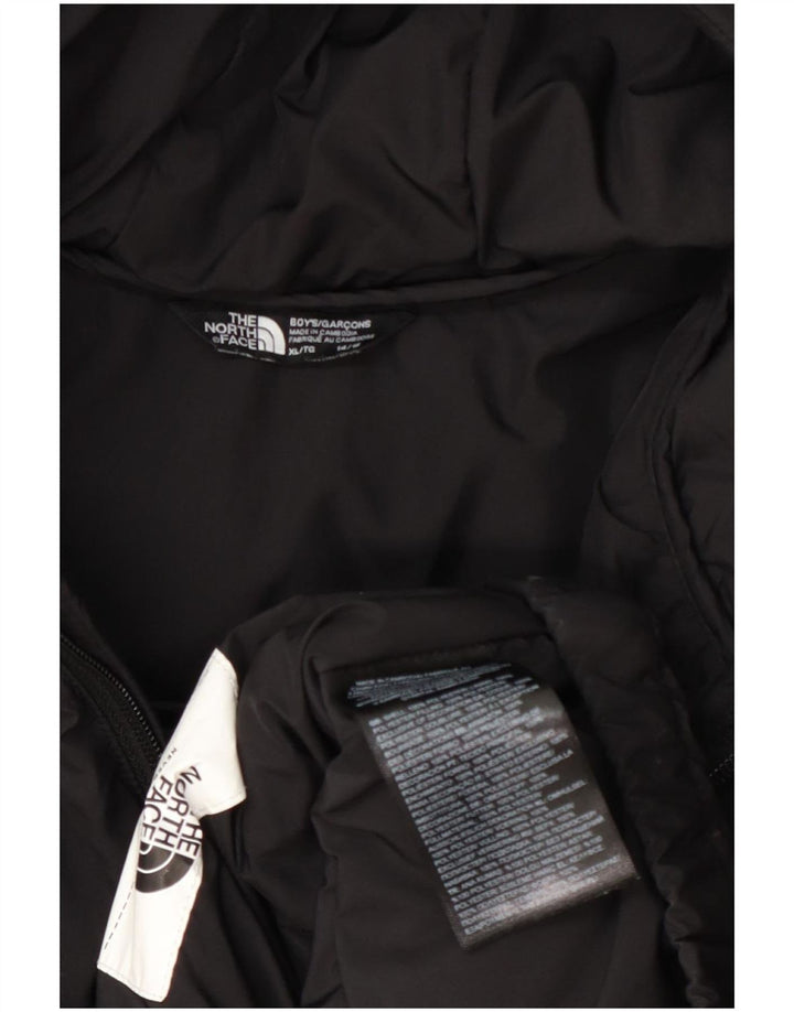 The North Face Boys Hooded Padded Jacket 14-15 Years XL Black Polyester