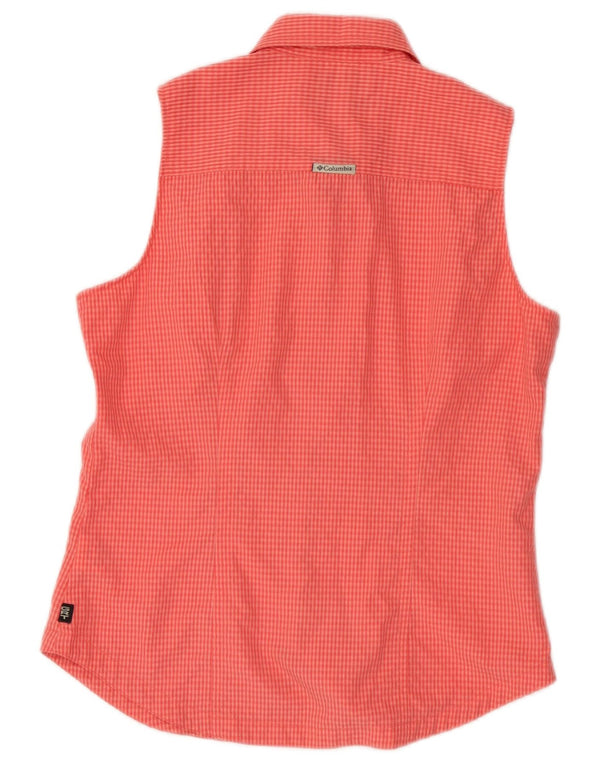 Columbia ærmeløs skjorte til kvinder UK 10 Small Pink Gingham Rayon