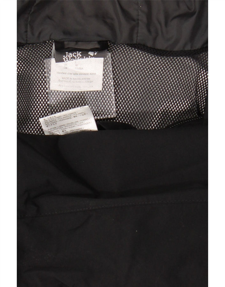 Jack Wolfskin Womens Hooded Rain Jacket UK 16 Large  Black Polyamide