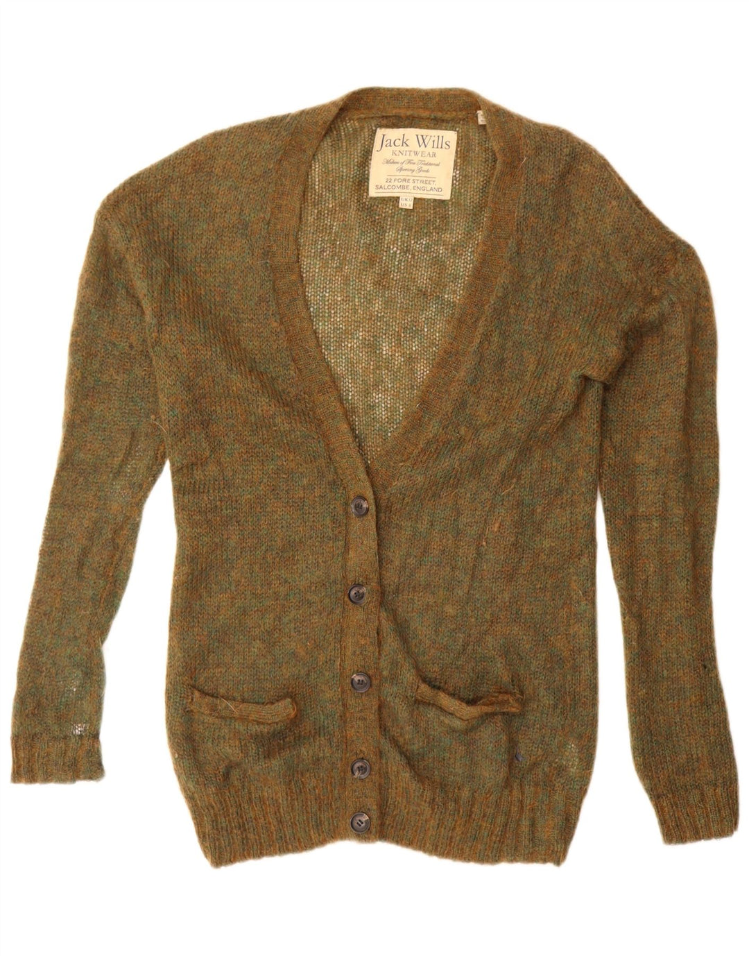 Jack Wills Damen-Strickjacke in Übergröße, Gr. 12, mittelkhakimeliert