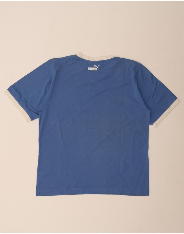 Puma Mens Graphic T-Shirt Top Large Blue Cotton