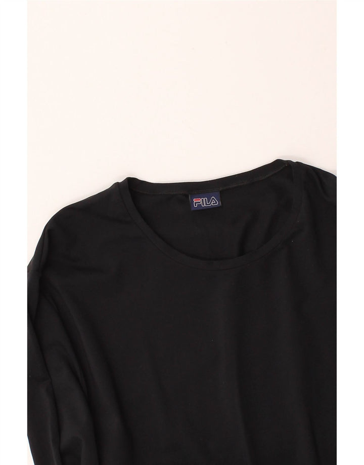 FILA Womens Top Long Sleeve UK 12 Medium Black Vintage Fila and Second-Hand Fila from Messina Hembry 
