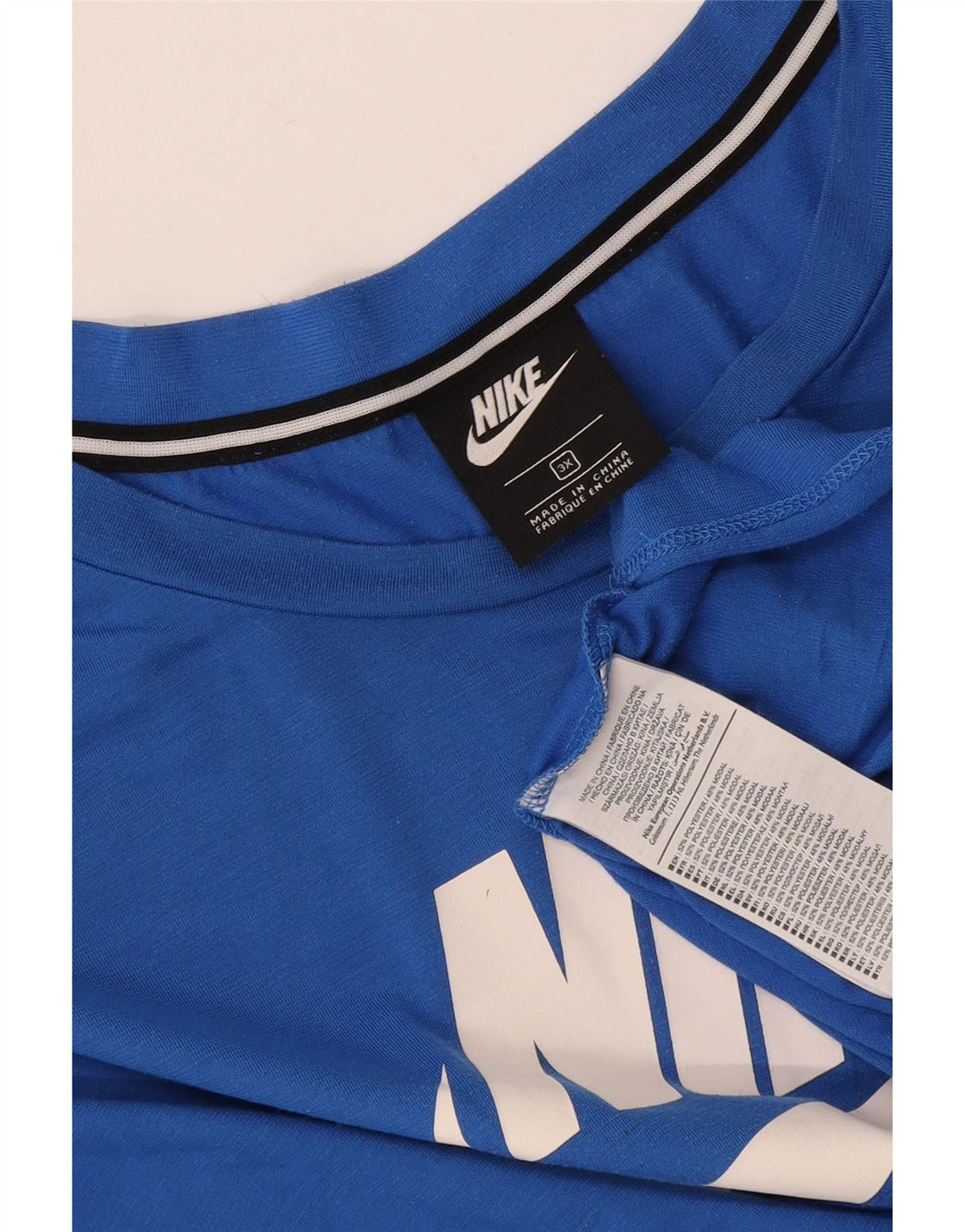 Nike grafisk T-shirt top til kvinder UK 22 3XL blå polyester