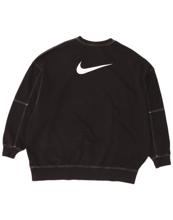 Nike Mens Graphic Loose Fit Sweatshirt Jumper Small Black Striped Cotton