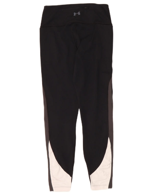 Under Armour Damen Leggings UK 10 Small Schwarz Colourblock Polyester