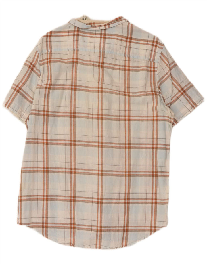 Timberland Mens Regular Fit Short Sleeve Shirt Medium White Check