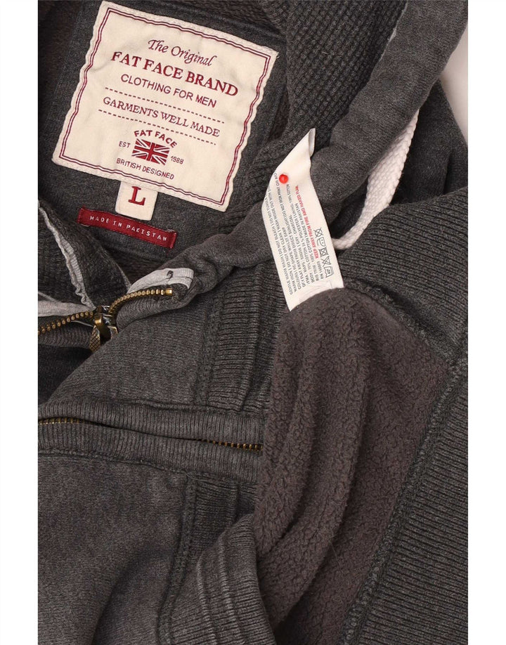 Fat Face Mens Zip Hoodie Sweater Large Grey Cotton