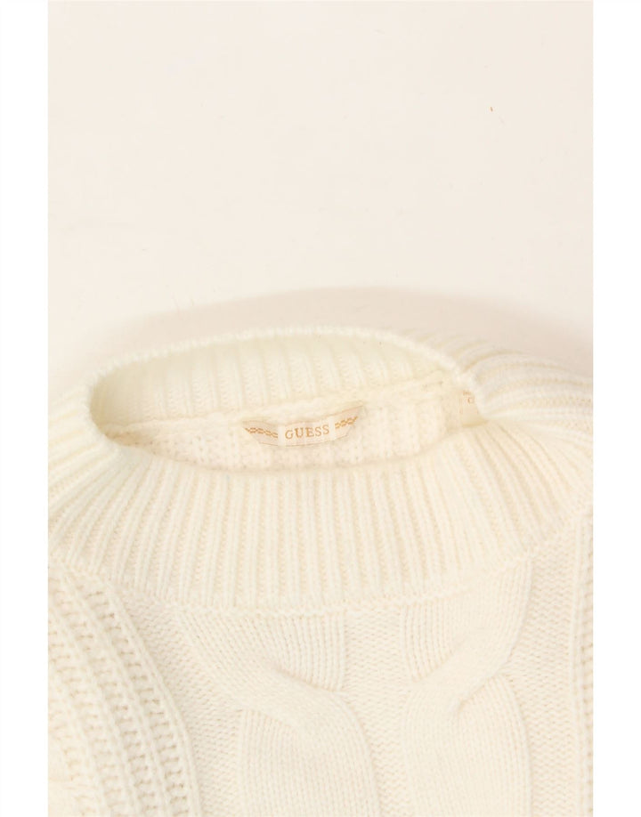 GUESS Girls Turtle Neck Jumper Sweater 11-12 Years White Polyamide Vintage Guess and Second-Hand Guess from Messina Hembry 
