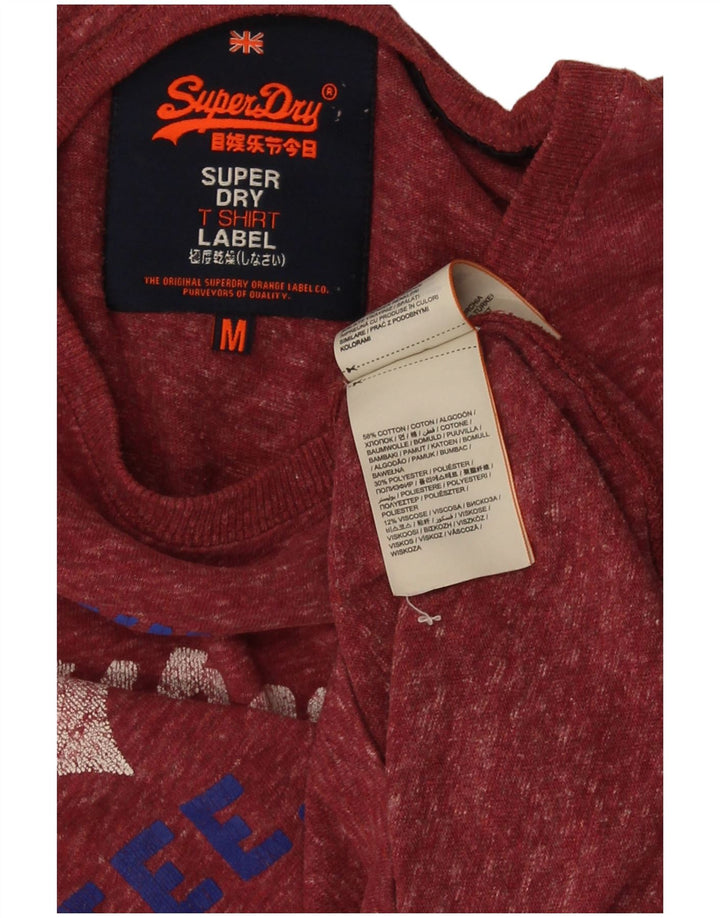 Superdry Mens Graphic T-Shirt Top Medium Red Flecked Cotton