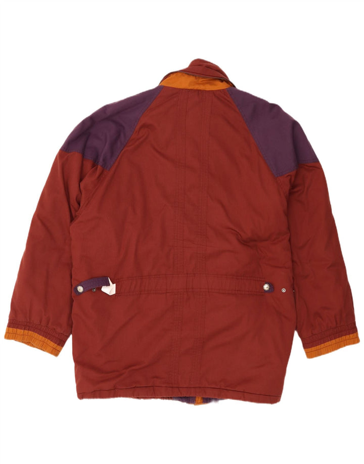 Vintage Mens Windbreaker Jacket UK 42 XL Maroon Colourblock