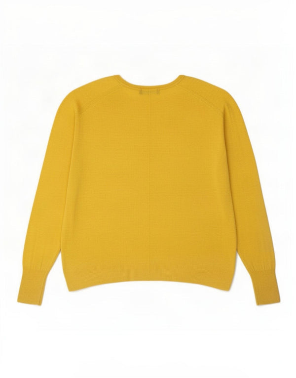 Zara Pull surdimensionné à col bateau pour femme UK 14 Jaune moyen