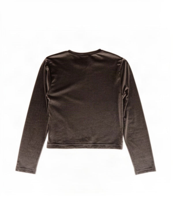 Zara Girls Velour Top Langærmet 13-14 År Sort Polyester
