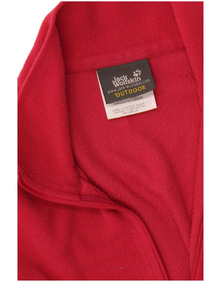 Jack Wolfskin Womens Zip Neck Fleece Jumper UK 12/14 Medium Pink Polyester