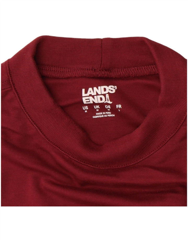 Lands End muška majica dugih rukava, srednji tamnocrveni pamuk