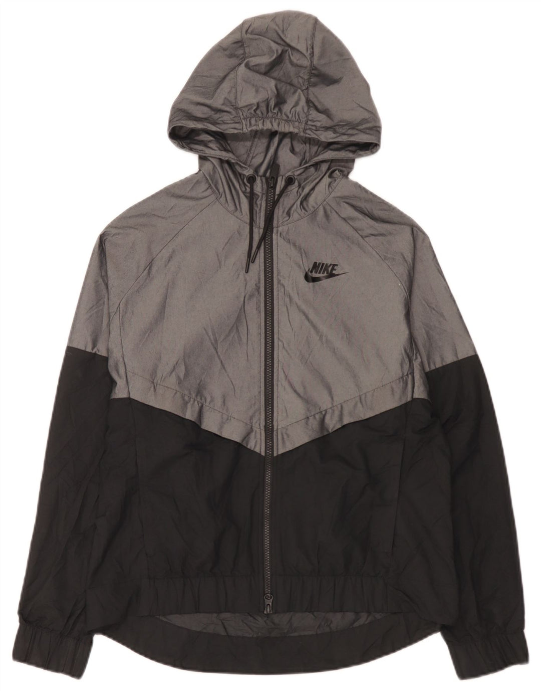 Nike Regnjakke med hætte til mænd UK 38 Medium Grey Colourblock Nylon