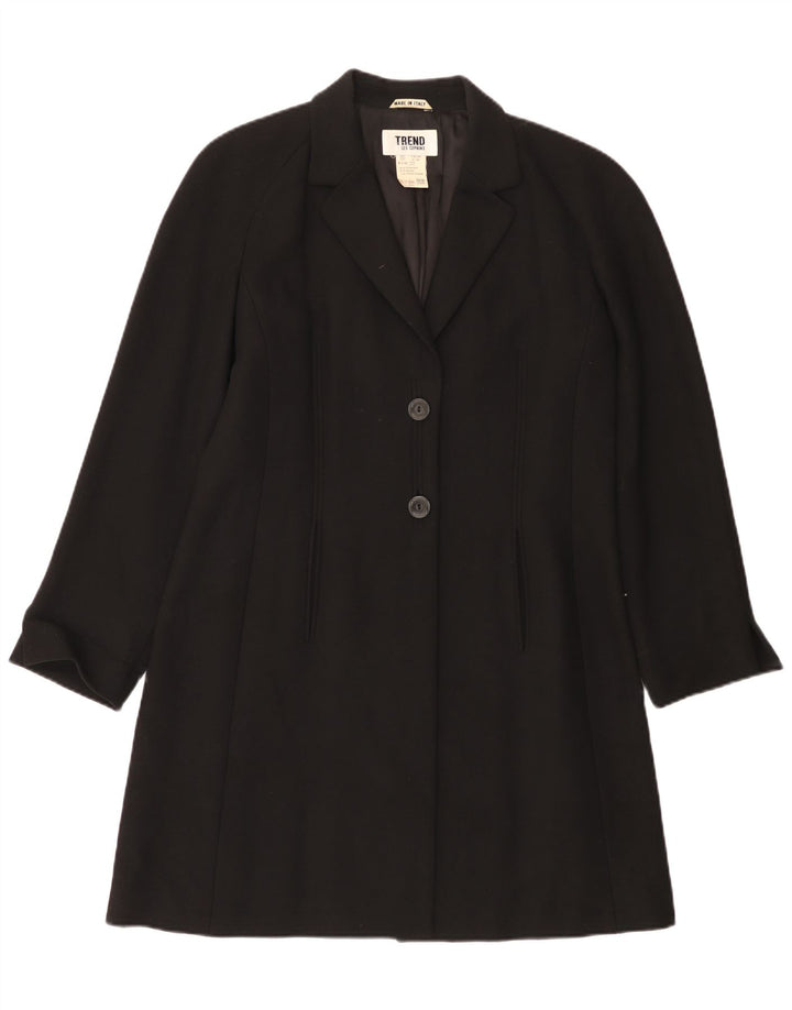 LES COPAINS Dame Overfrakke UK 14 Medium Sort Viscose