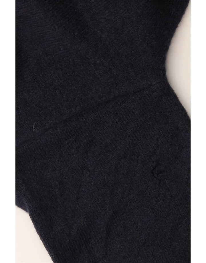 Zara Womens Oversized Roll Neck Jumper Sweater UK 10 Small Navy Blue