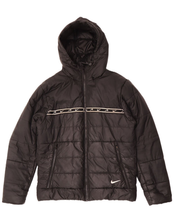 Giacca imbottita con cappuccio Nike Therma-Fit Graphic da uomo UK 40 Large Nera