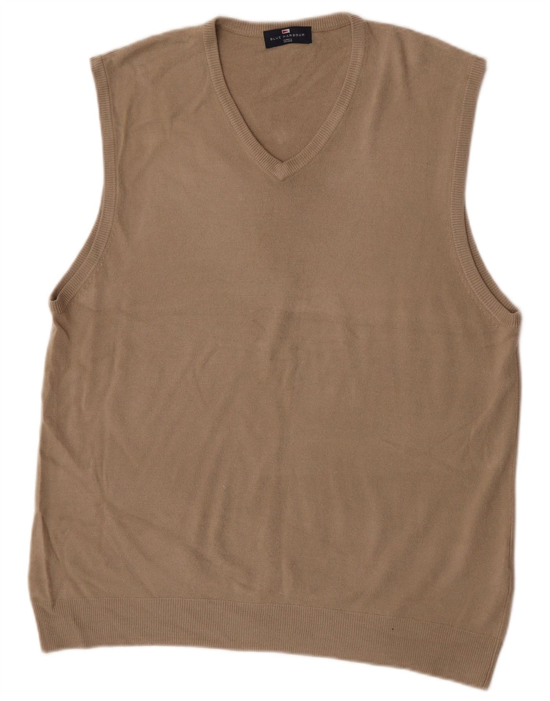 Marks & Spencer Mens Blue Harbour Vest Tank Top XL Beige Acrylic