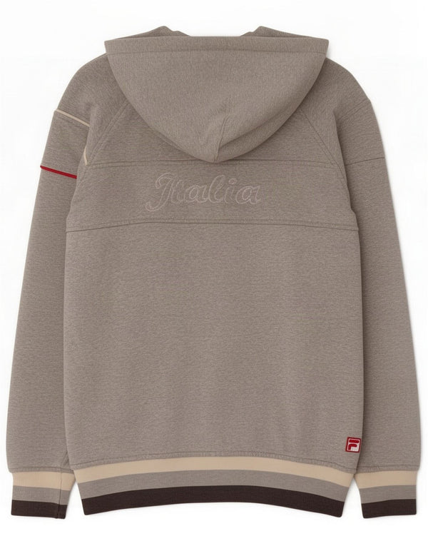 Fila Sweat à Capuche Italia Graphic Zip Homme Gris Moyen Coton Colorblock