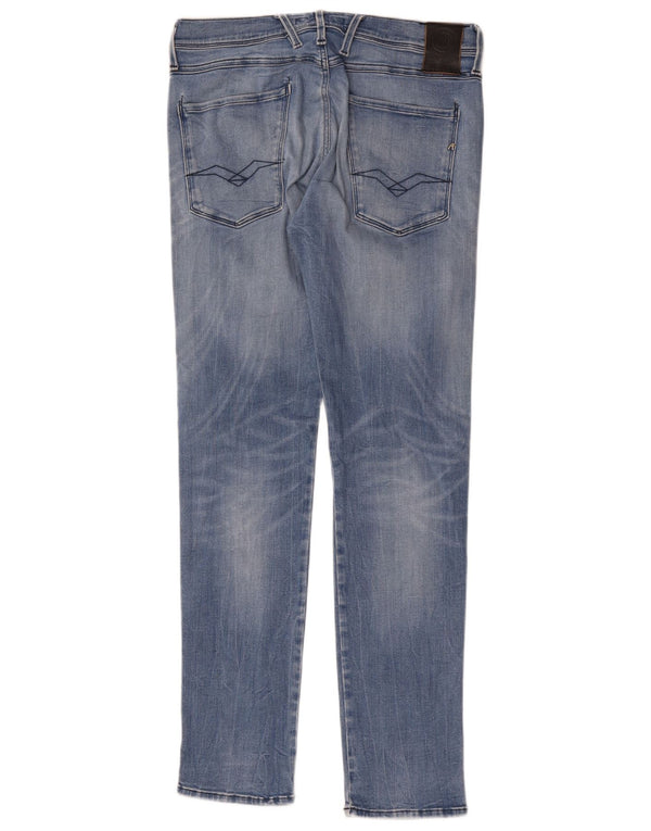 Replay Damen Anbass Slim Jeans W32 L32 Blaues Polyester