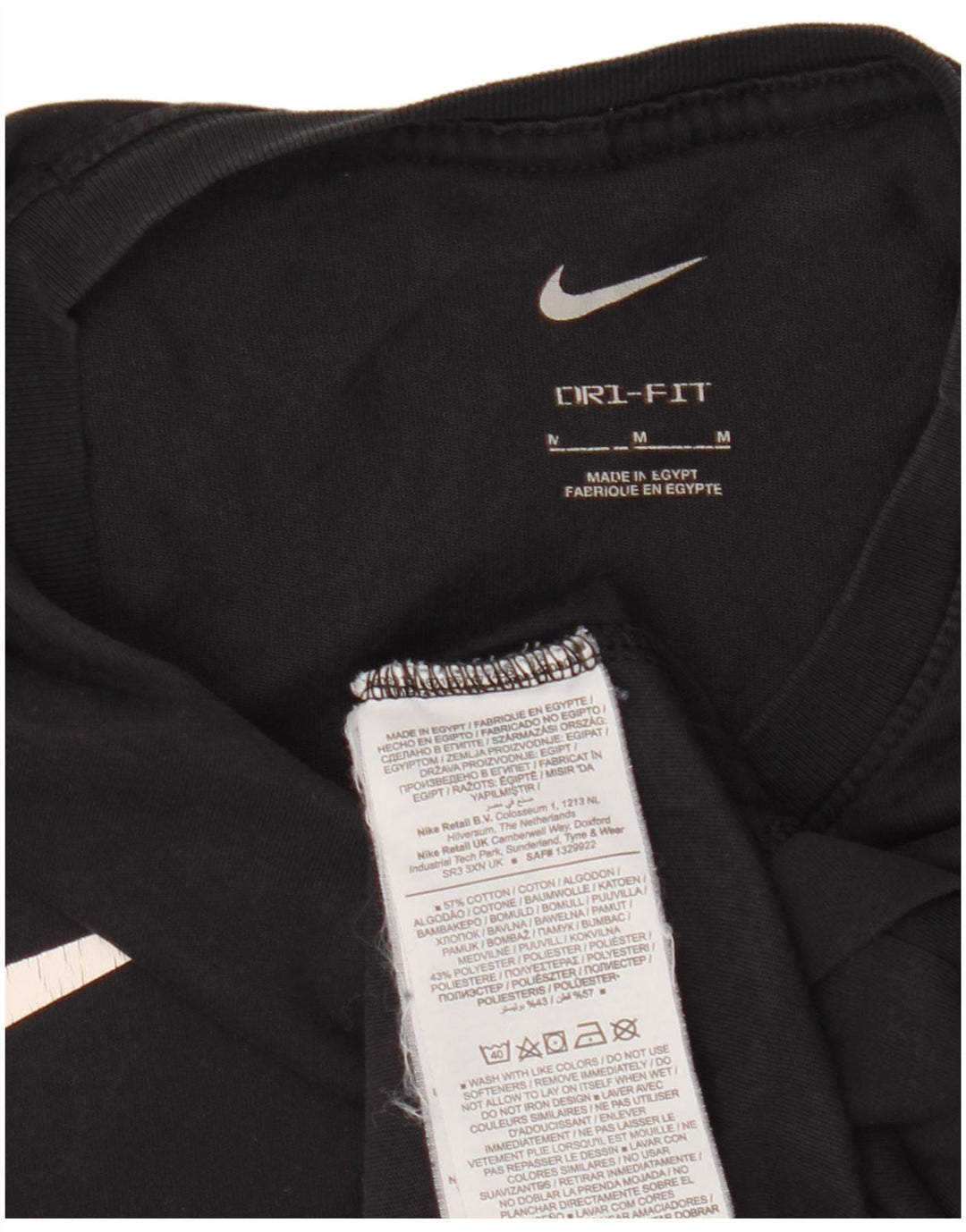 Nike Herre Dri Fit T-shirt Top Medium Sort Bomuld
