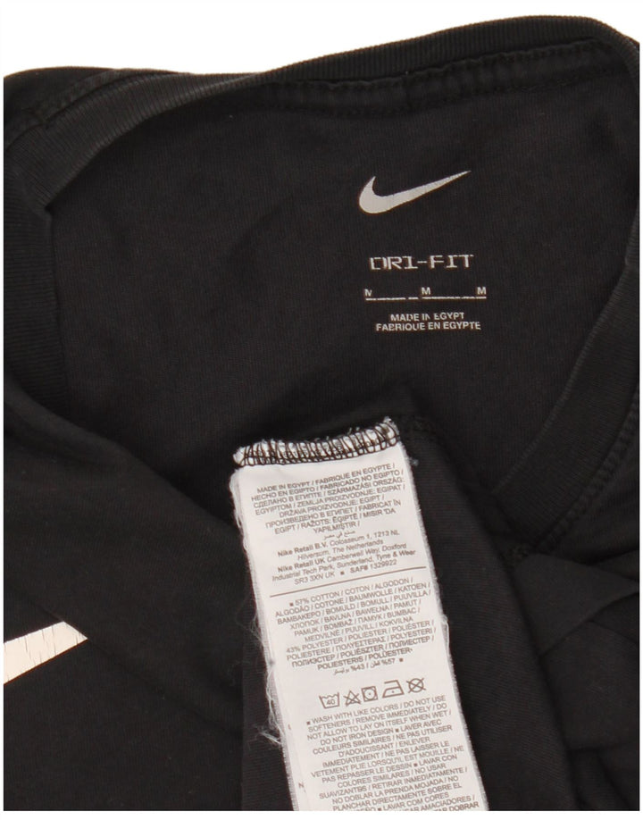 Nike Herre Dri Fit T-shirt Top Medium Sort Bomuld