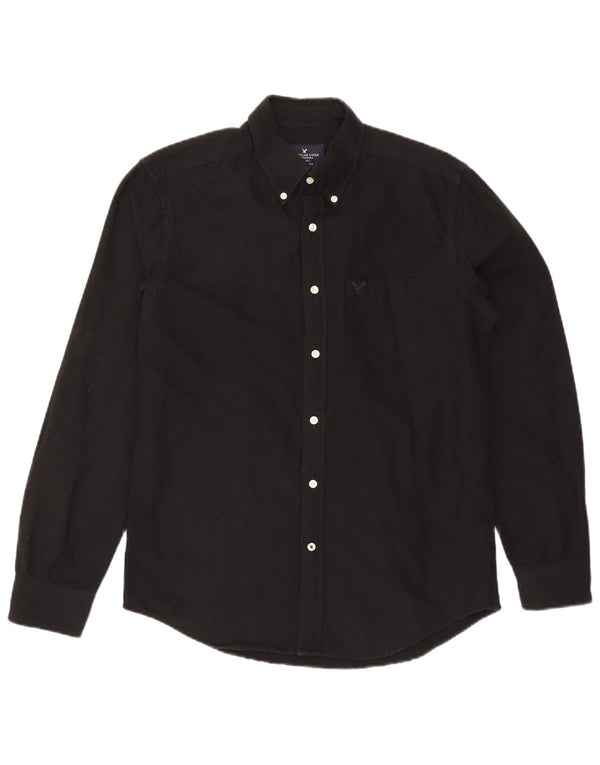 Camisa masculina American Eagle Classic Fit de algodão preto médio