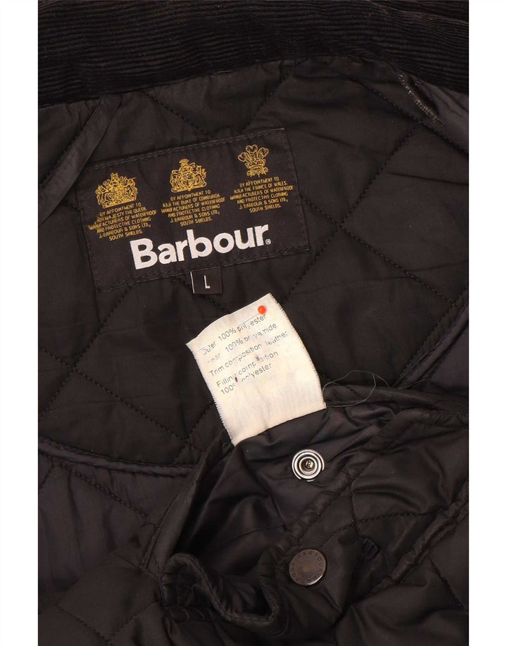 Barbour muška prošivena jakna UK 40 veliki crni poliester