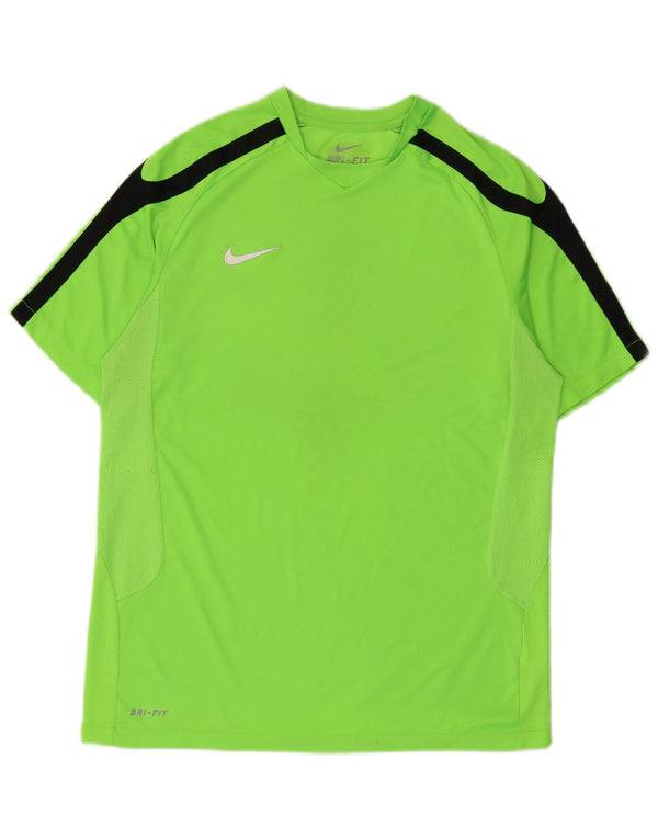 Camiseta Nike Hombre Dri Fit Top Poliéster Color Block Verde Medio