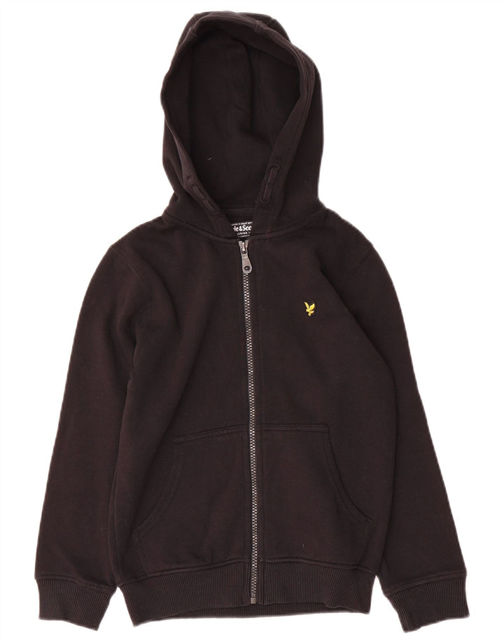Felpa con cappuccio e zip per ragazzi Lyle & Scott 8-9 anni nera