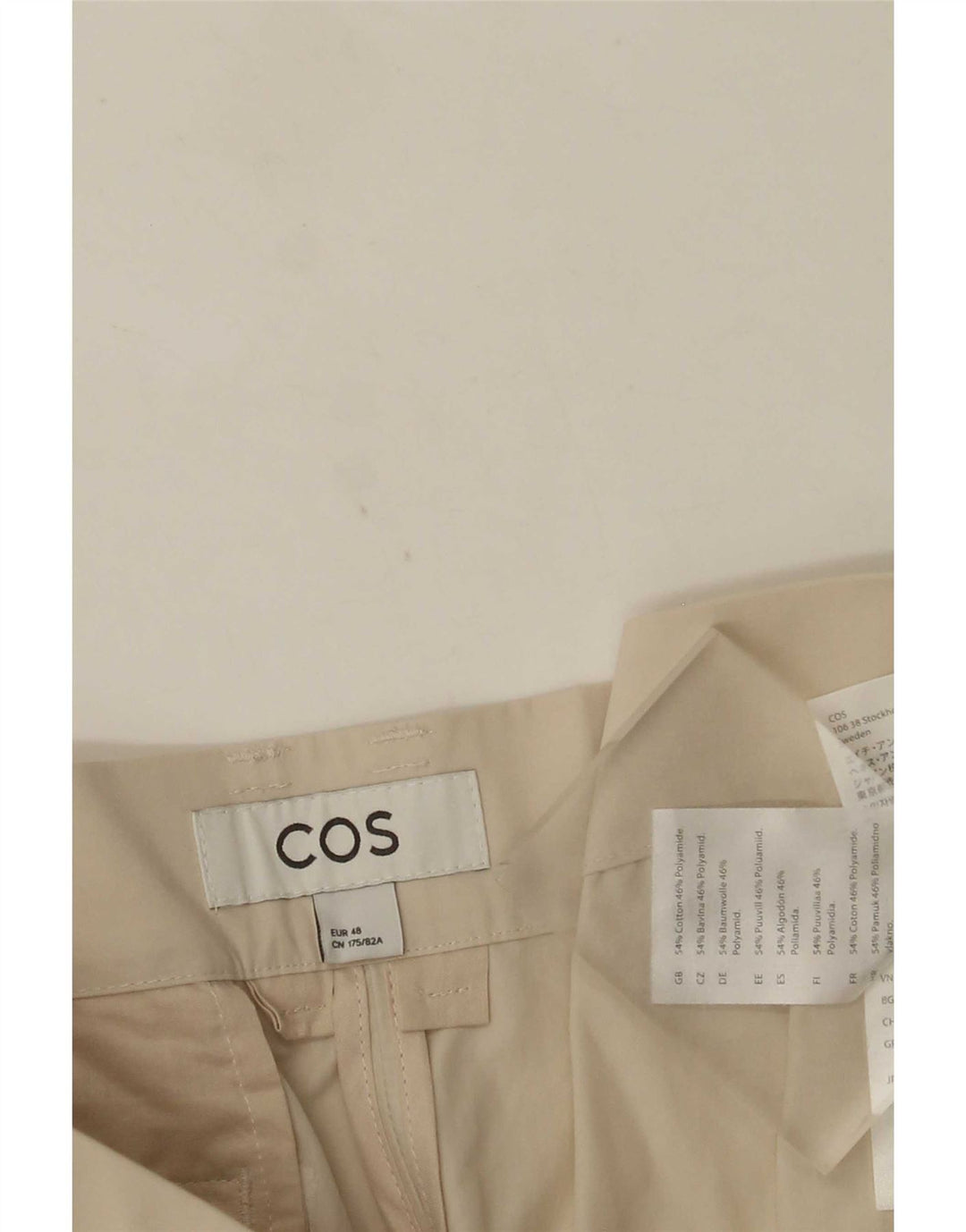 Cos Męskie spodnie Cargo EU 48 Medium W32 L28 Beżowa bawełna